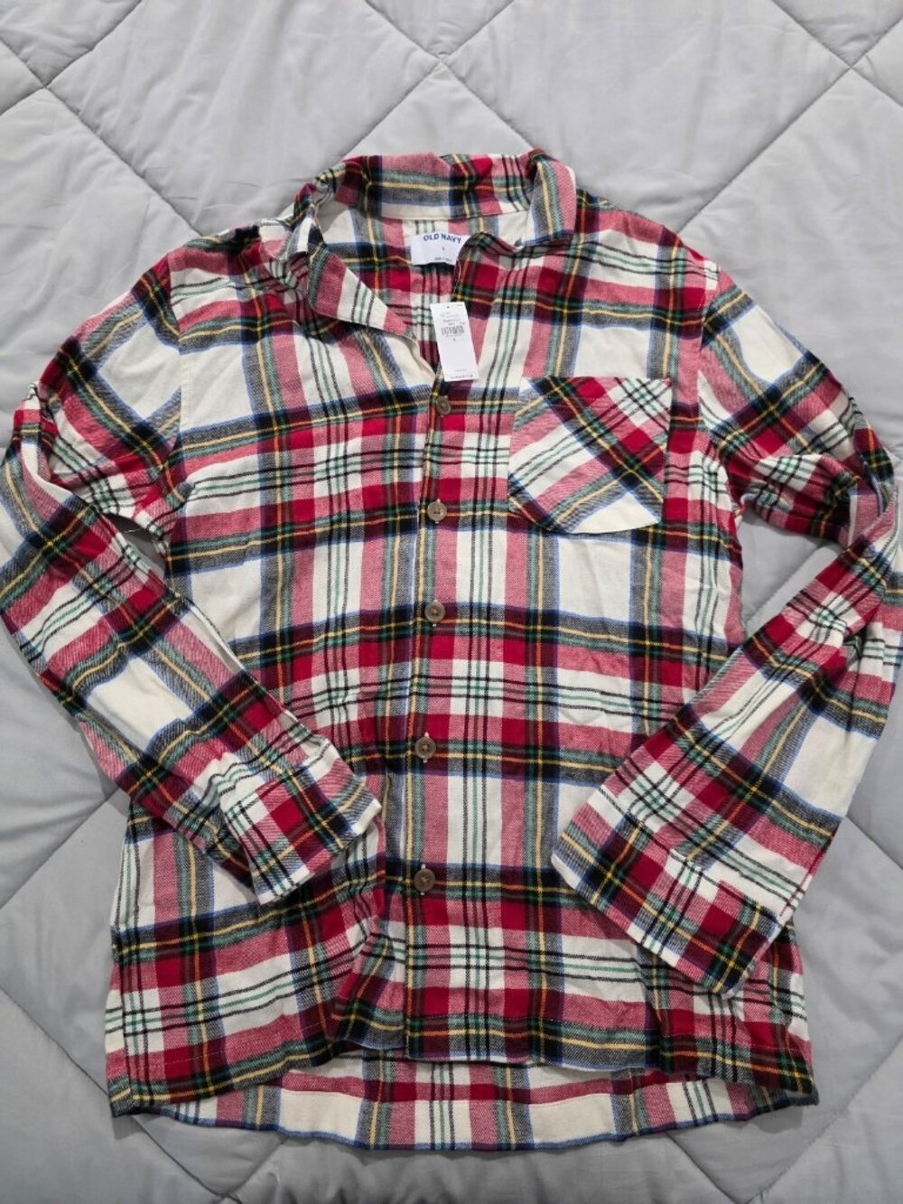 NWT Old Navy Plaid Flannel Pajama Shirt Men’s Small Holiday Christmas